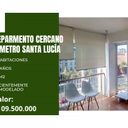 DEPARTAMENTO DE 57 M2 CERCANO A METRO SANTA LUCÍA, SANTIAGO CENTRO