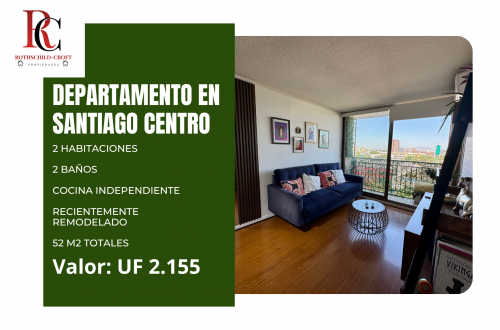 Departamento en Av. Brasil, Comuna de Santiago
