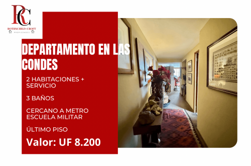 Departamento último piso de 106 m2 en Las Condes