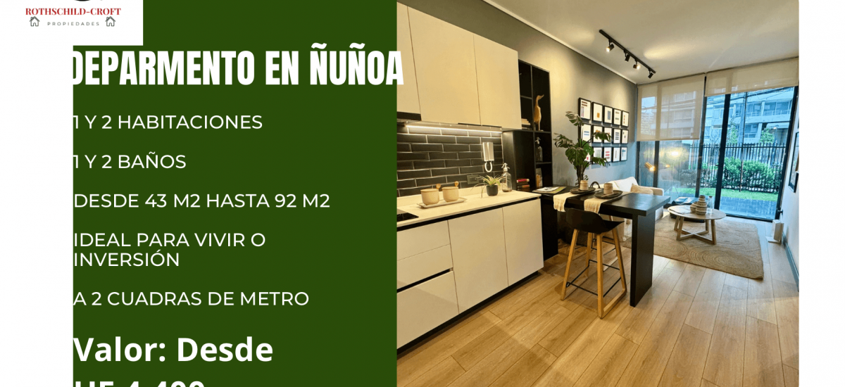 Departamento en Ñuñoa con patio