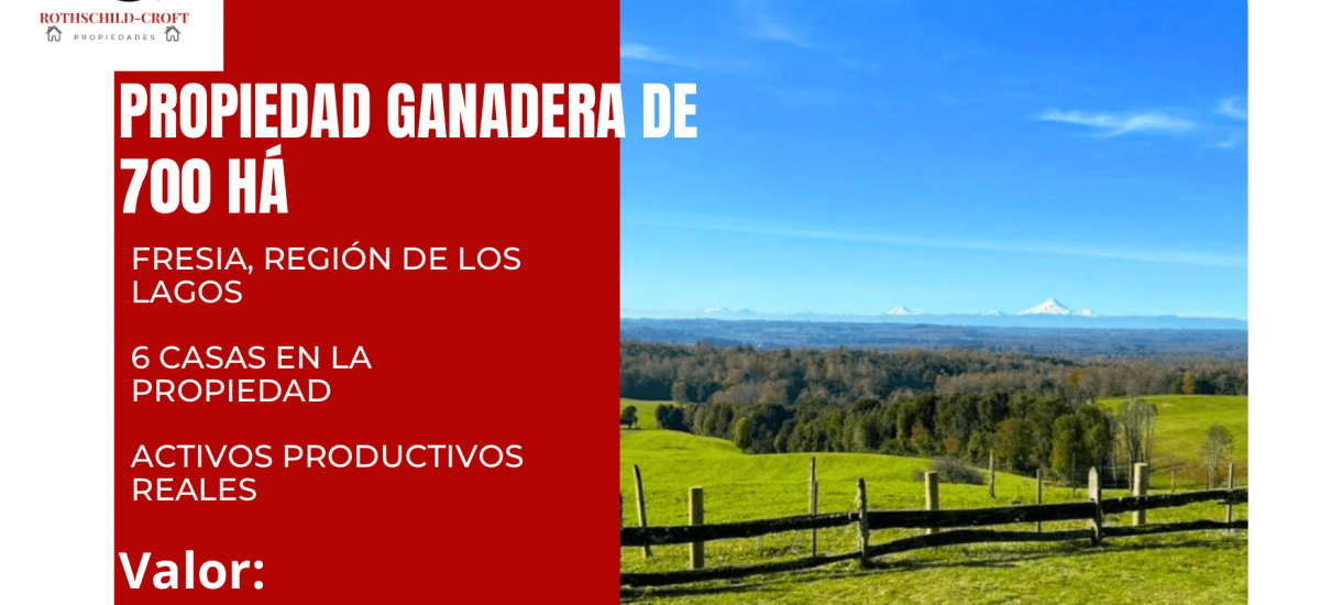 PROPIEDAD GANADERA DE 700 HECTÁREAS, FRESIA, REGIÓN DE LOS LAGOS