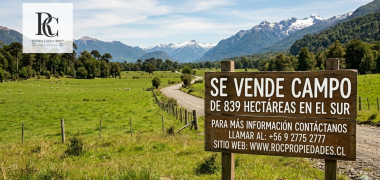 CAMPO DE 839 HECTÁREAS EN VENTA/LAND FOR SALE IN THE SOUTH OF CHILE