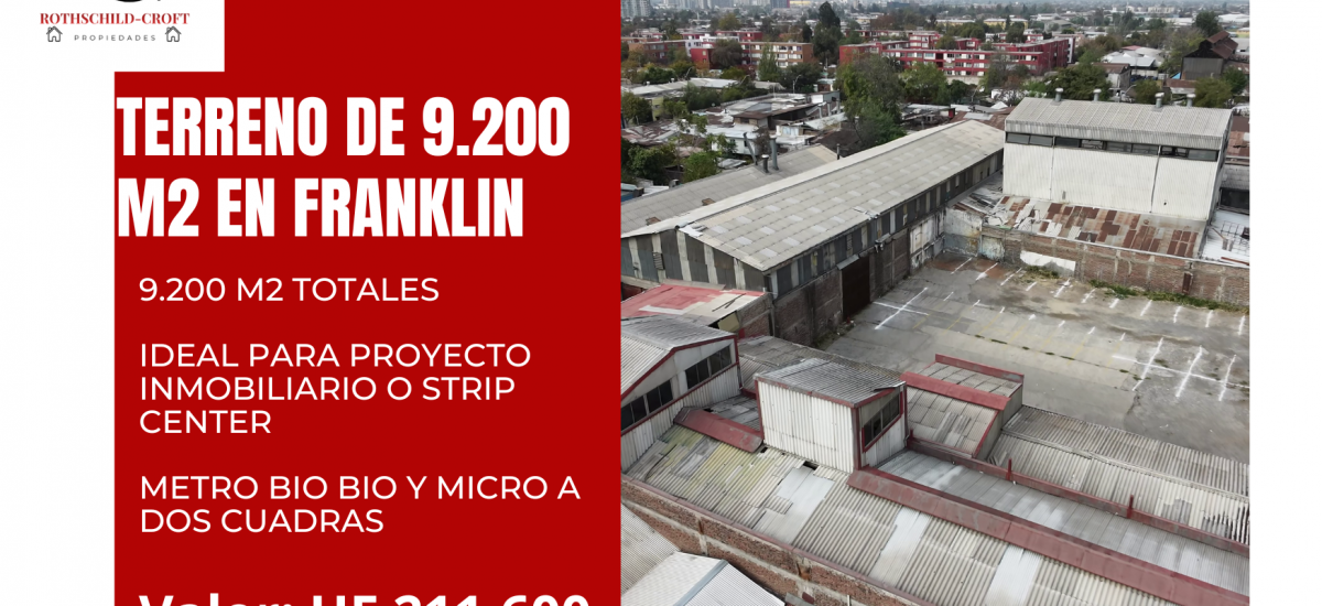 TERRENO 9.200 M2 A LA VENTA EN FRANKLIN, SANTIAGO, CHILE