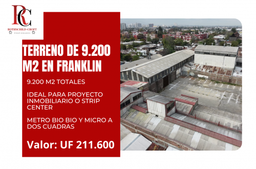 TERRENO 9.200 M2 A LA VENTA EN FRANKLIN, SANTIAGO, CHILE