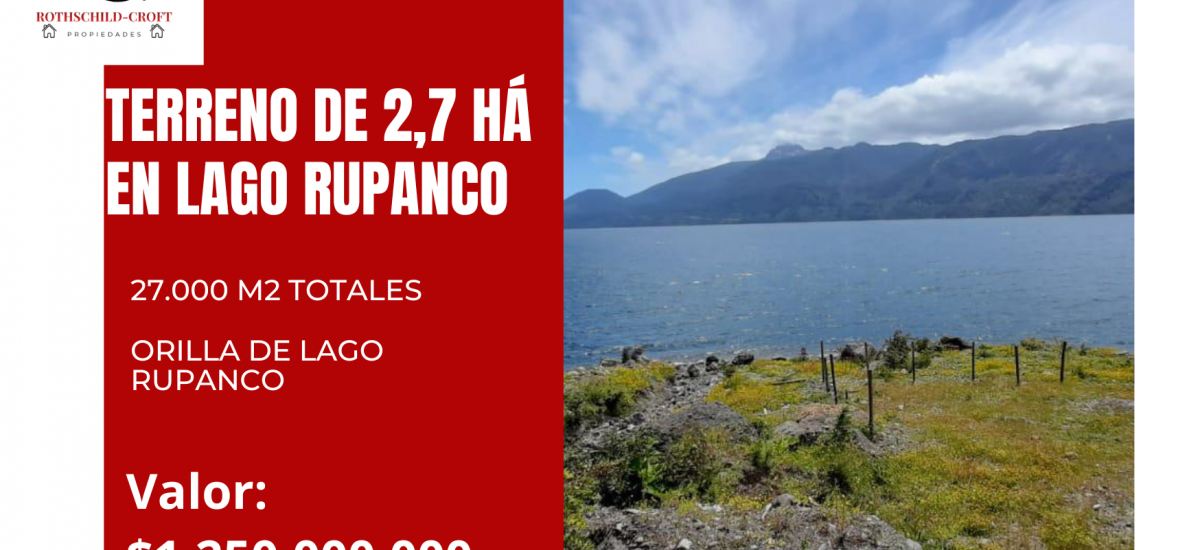 VENTA DE 2.7 HA A ORILLAS DEL LAGO RUPANCO