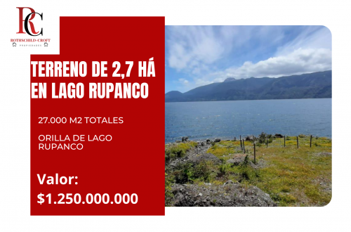 VENTA DE 2.7 HA A ORILLAS DEL LAGO RUPANCO